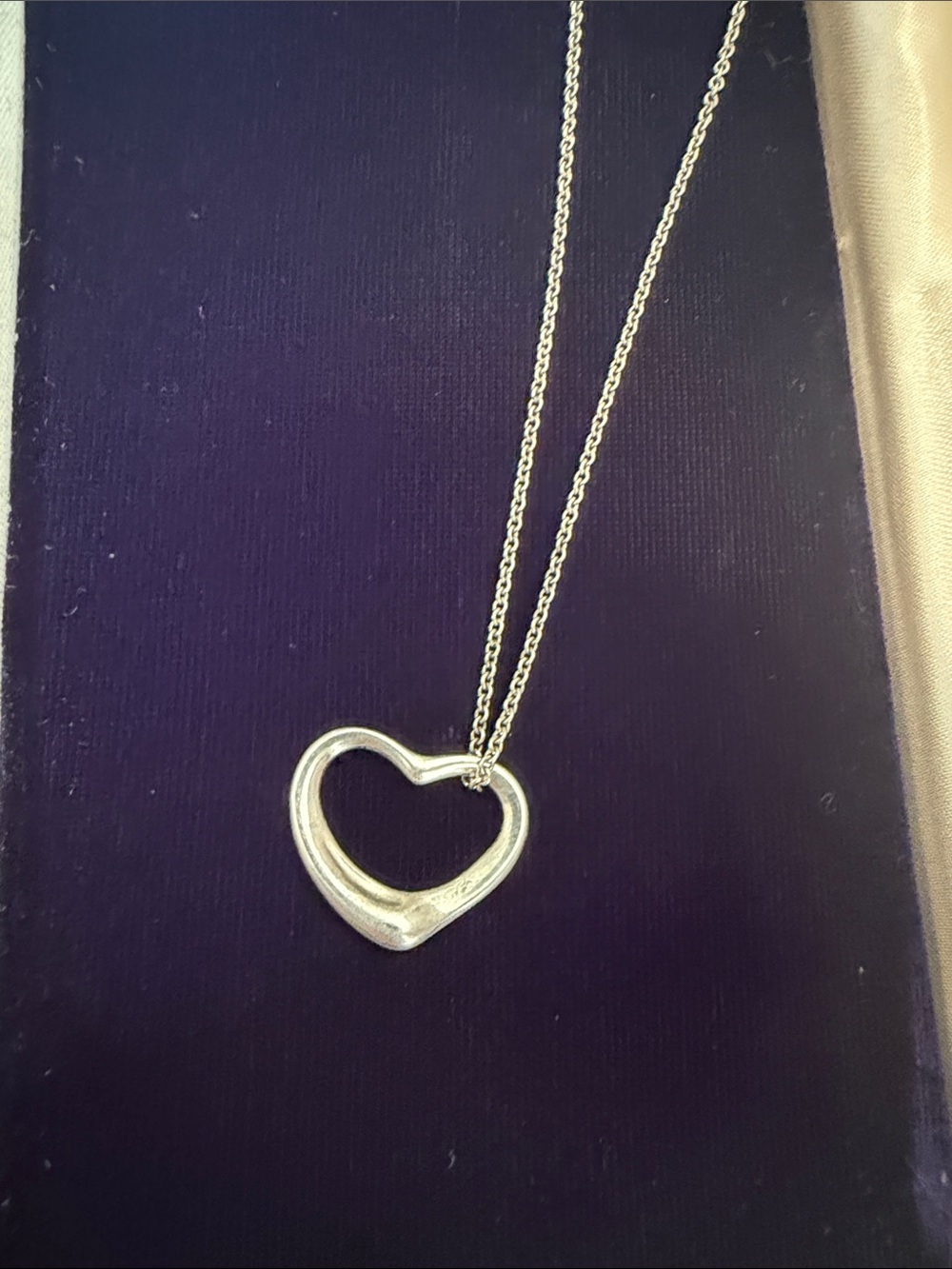 Tiffany & Co. Sterling Silver Open Heart Necklace
